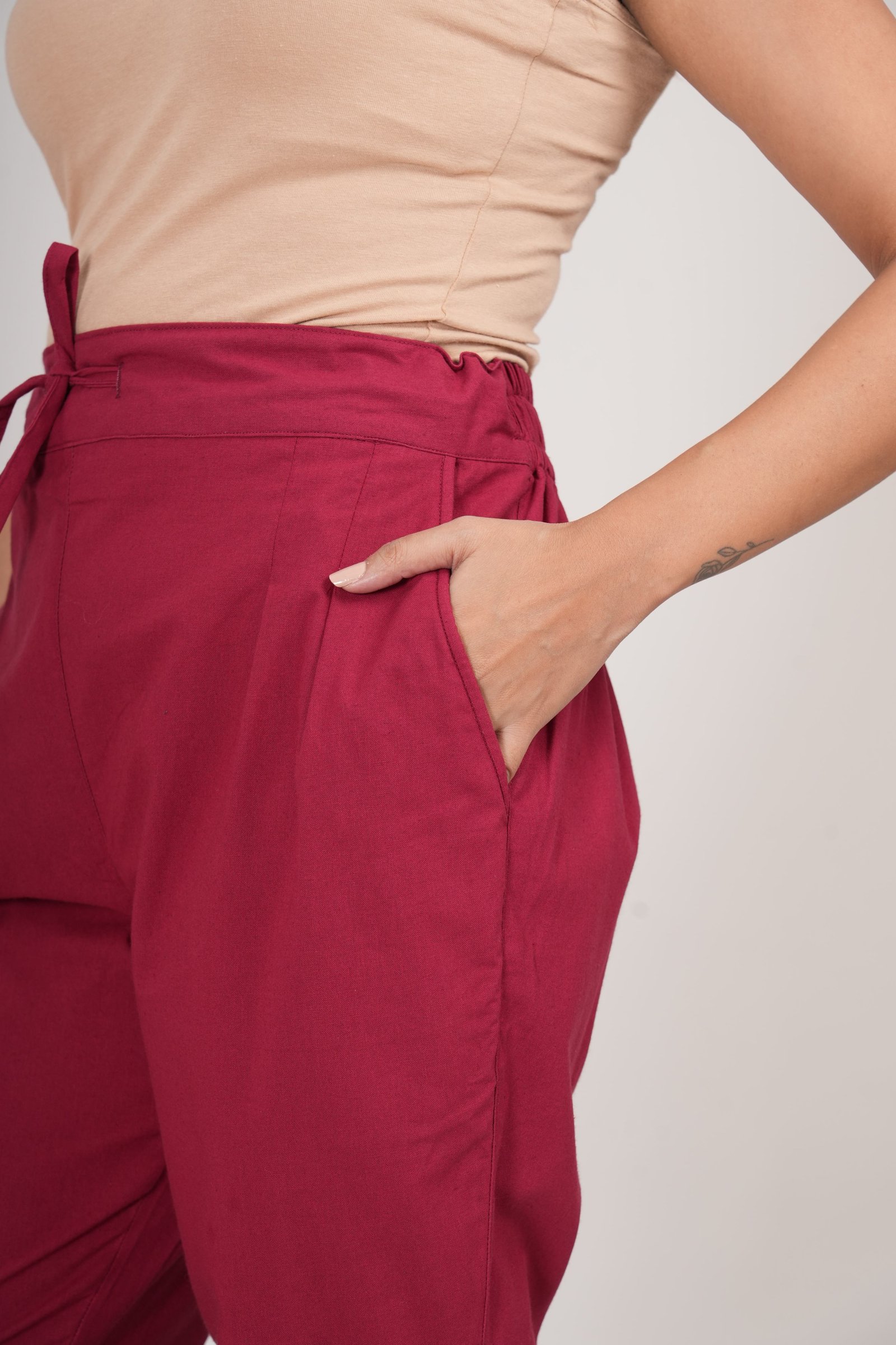 Sidaraa Cotton Pant (Red)