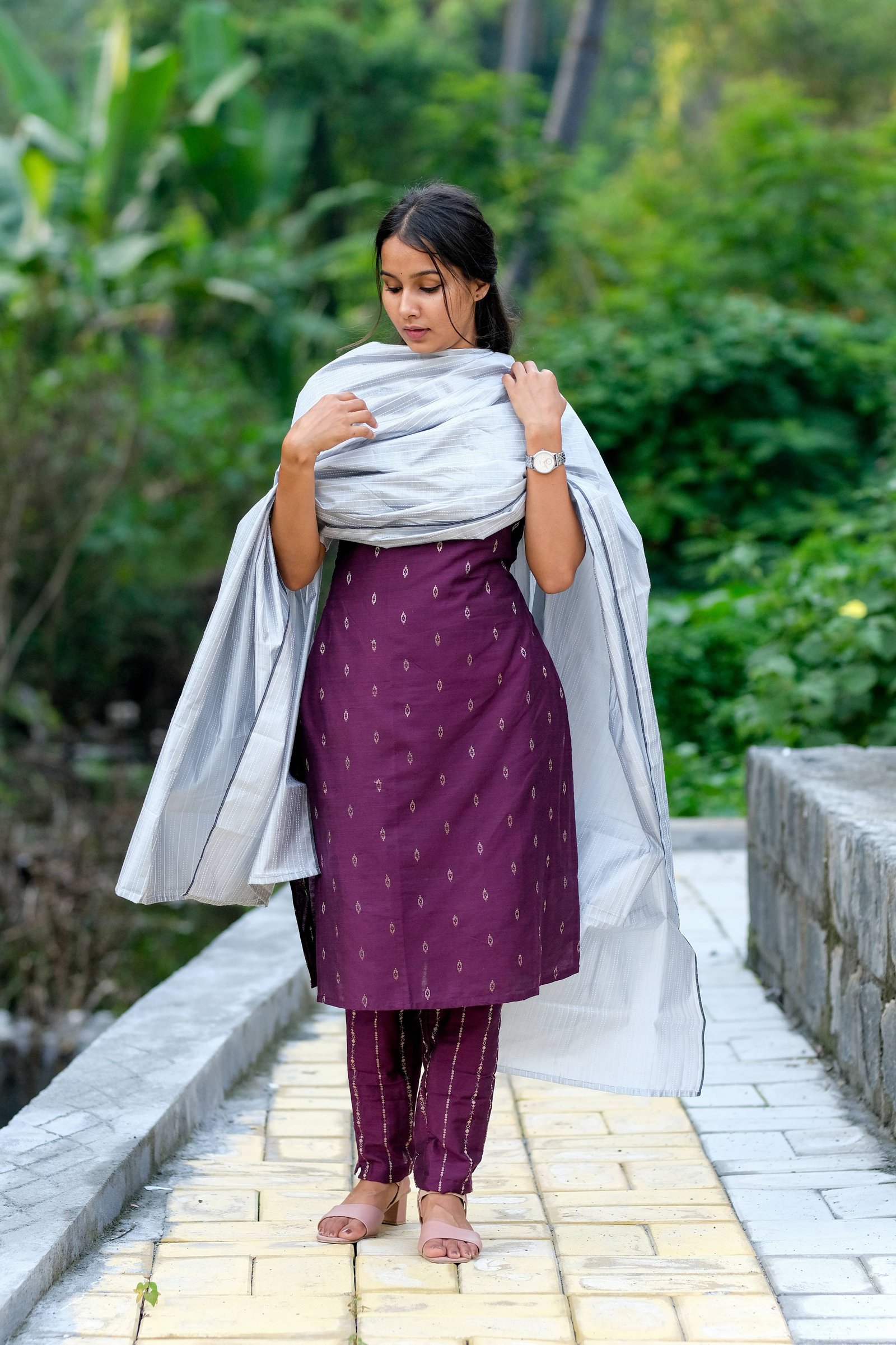 Purple Silver Salwar Set