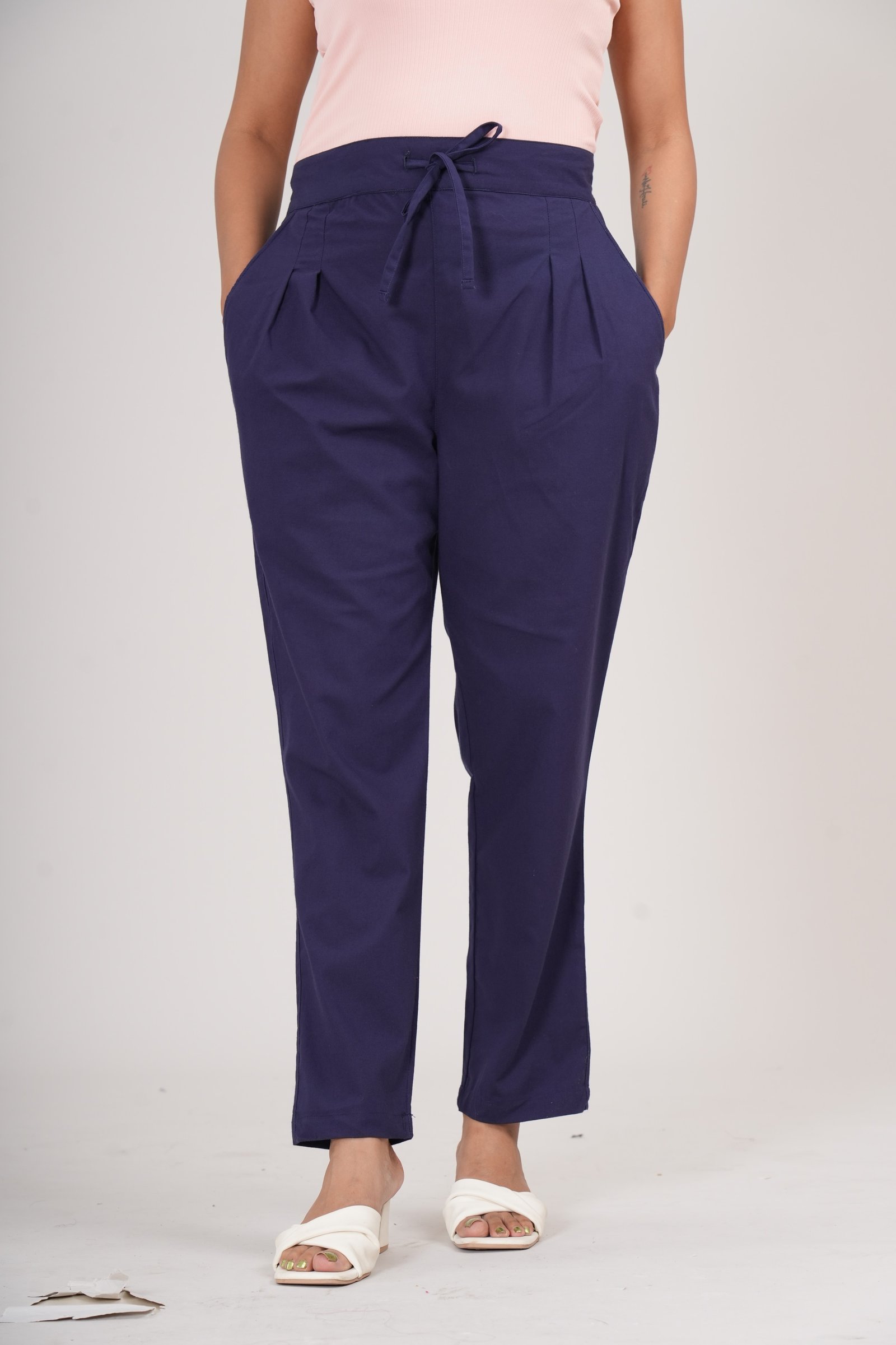 Sidaraa Cotton Pant (Navy Blue)