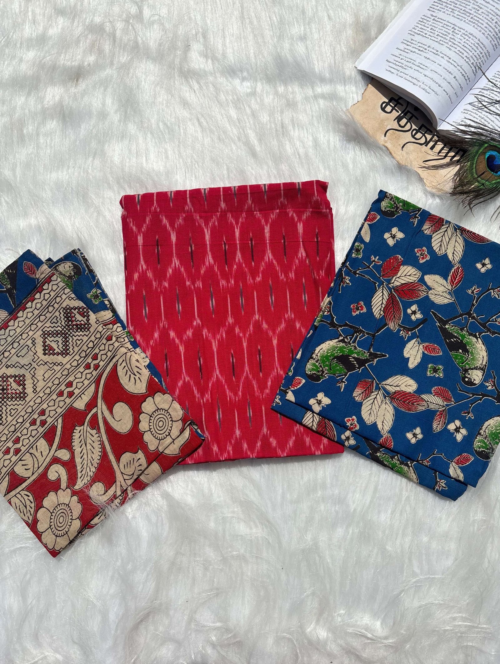 Kalamkari Ikkat Cotton (Unstitched)