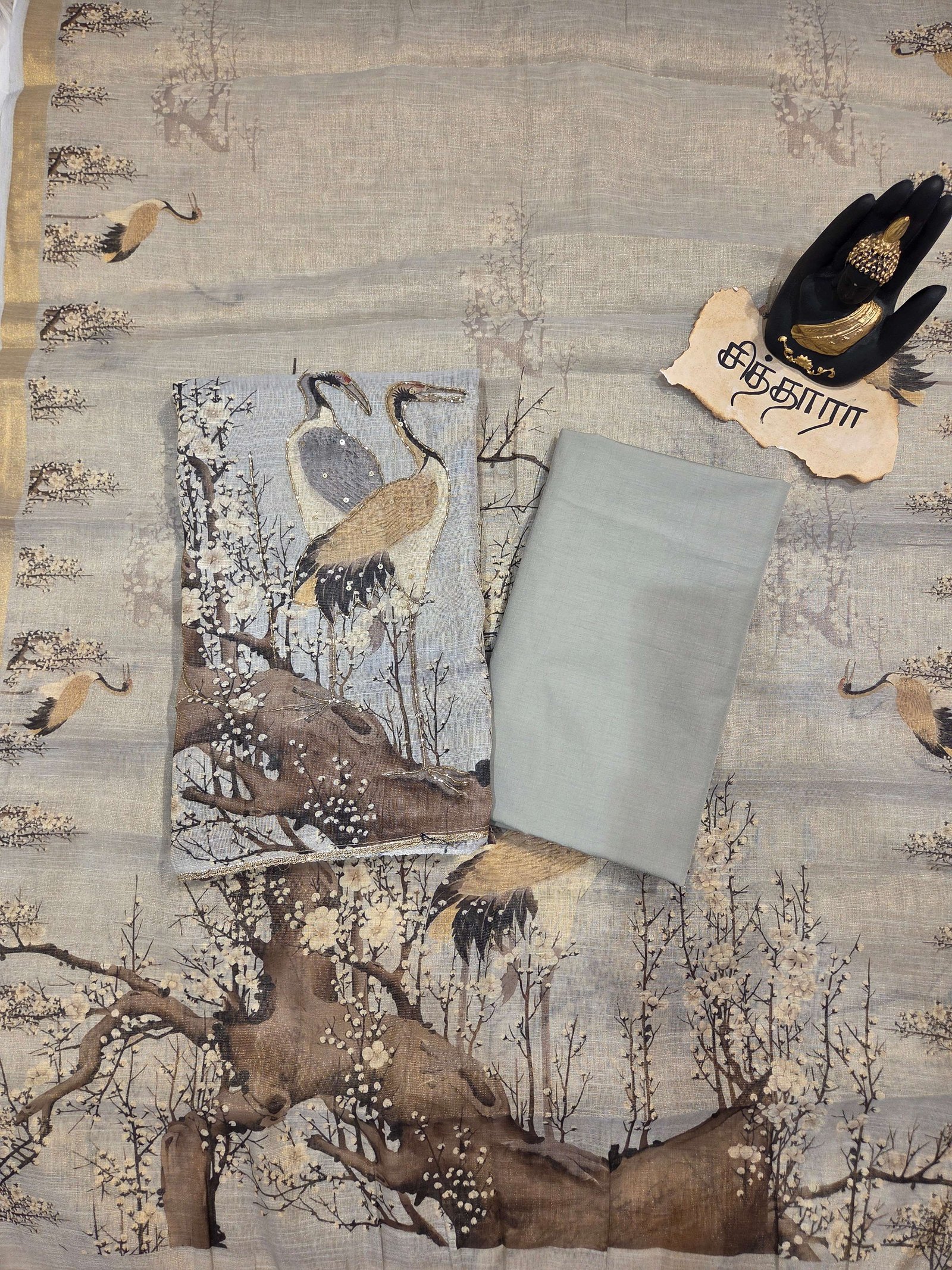 Bird on Tree Salwar Set (Unstitched)