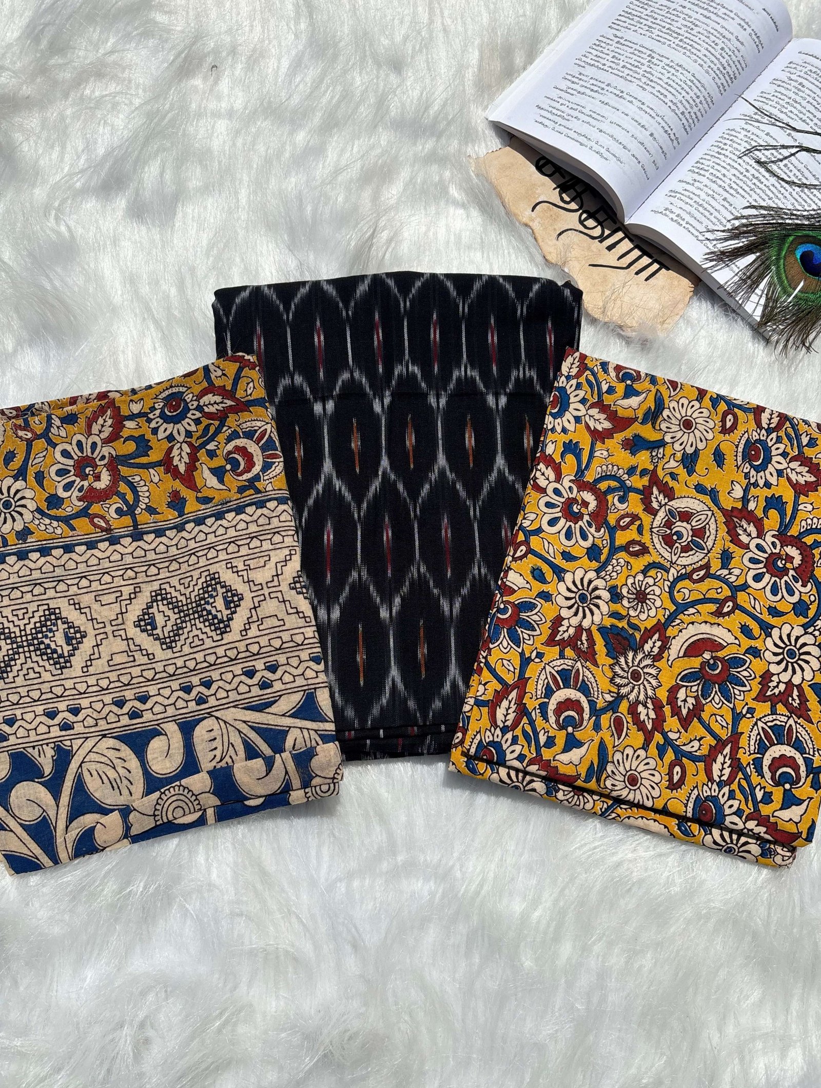 Kalamkari Ikkat Cotton (Unstitched)