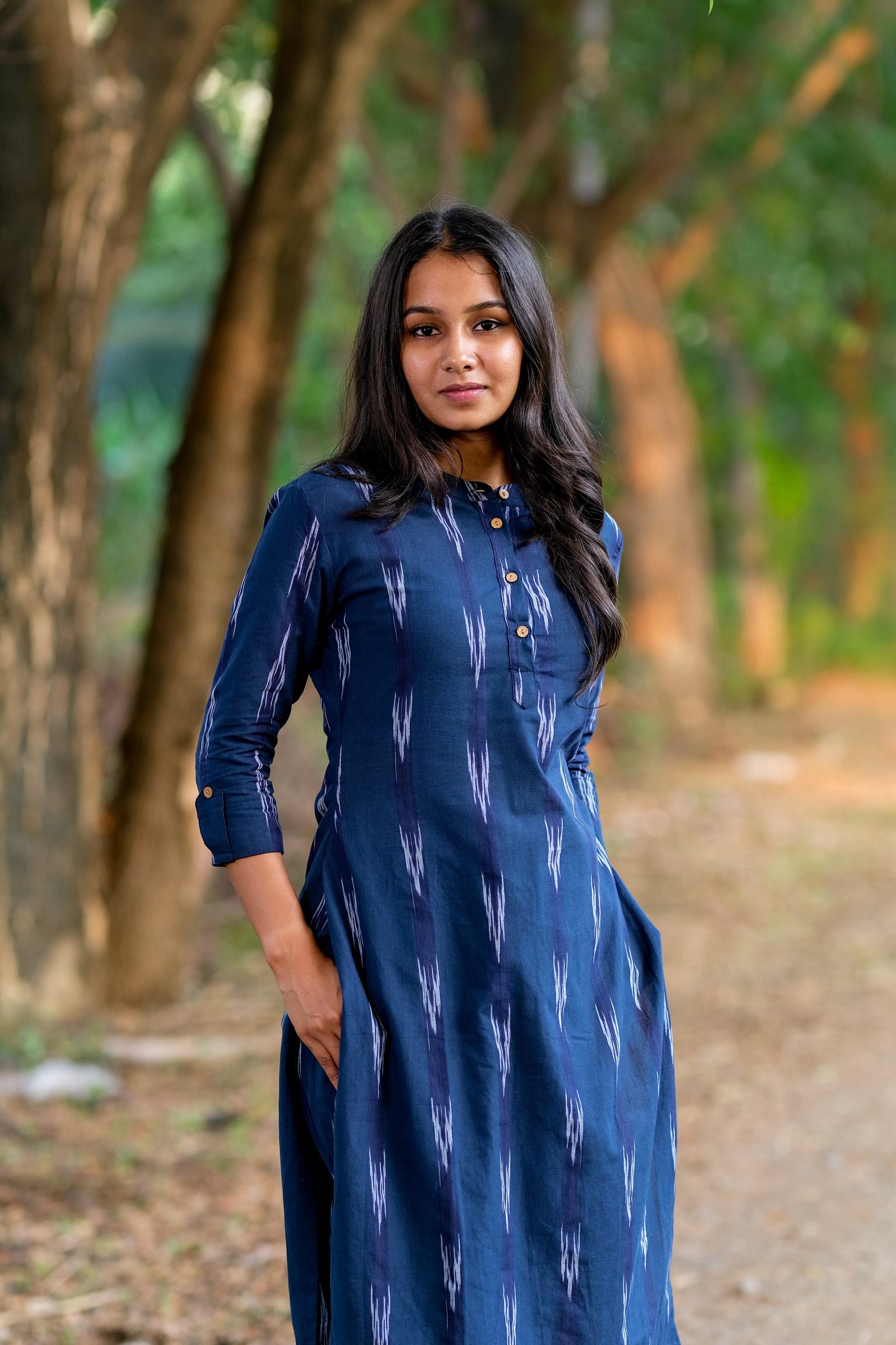 Ikkat Blue Co-ord