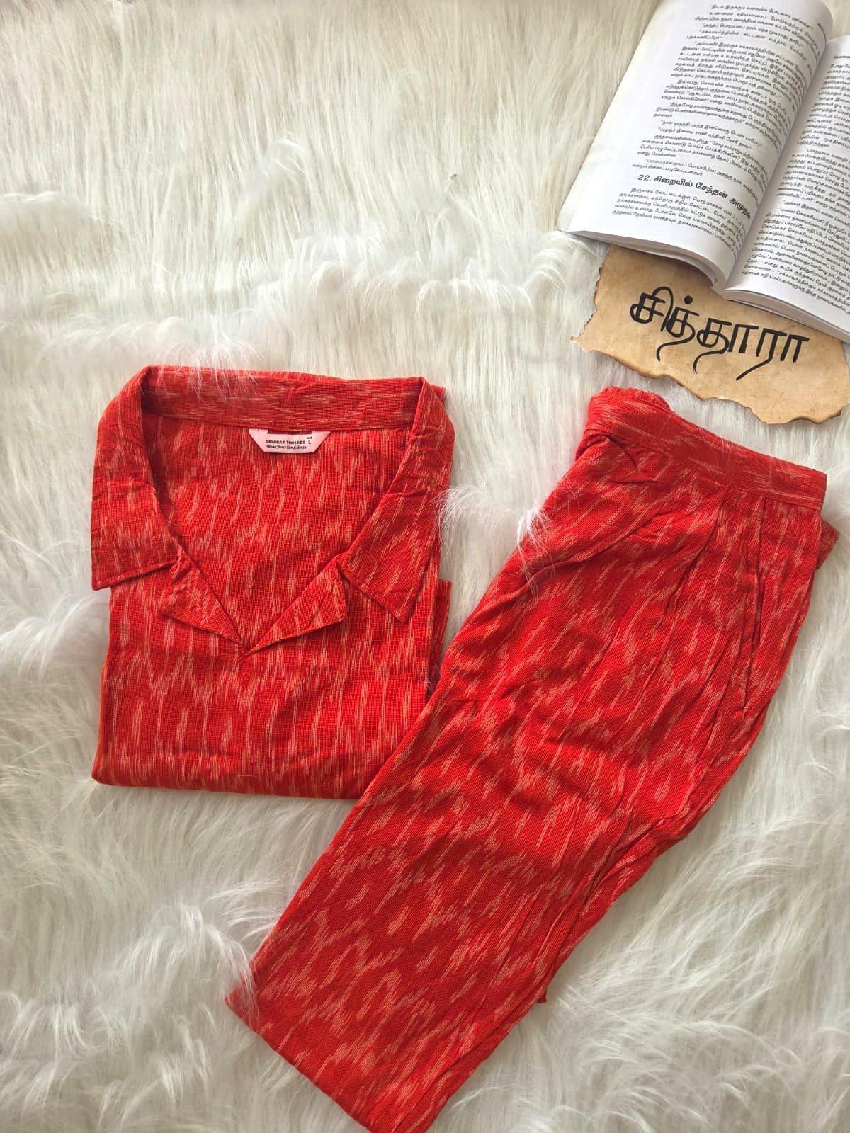 Orange Ikkat (Co-ord)
