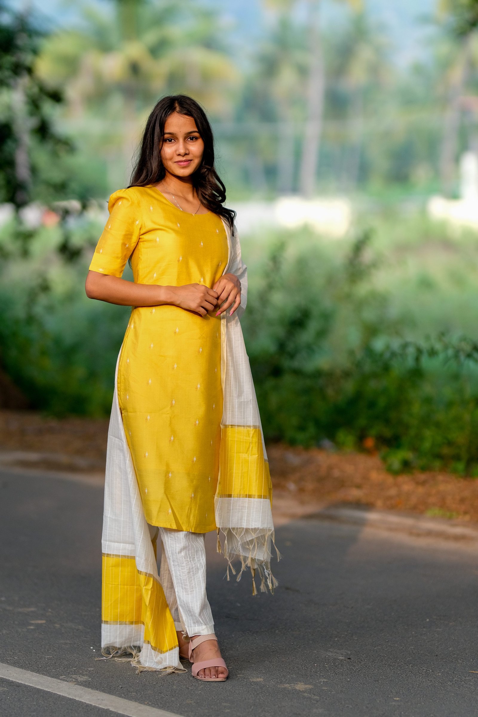 Yellow Cream Silk (Salwar Set) 