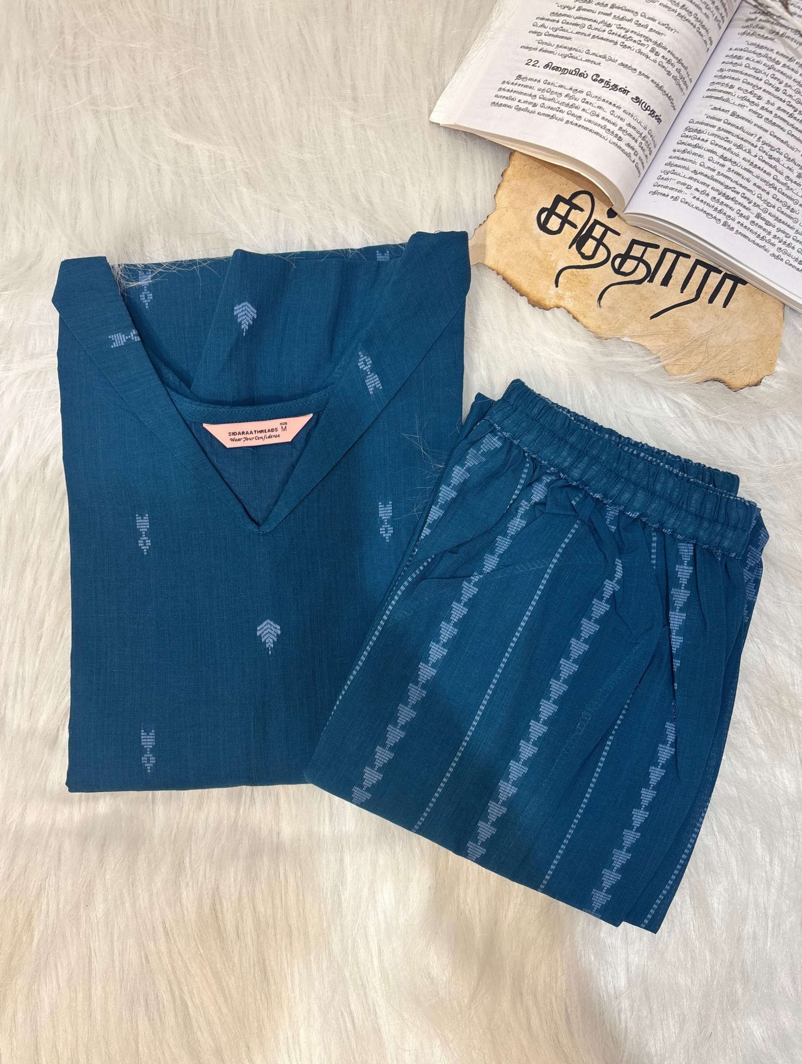 Handloom Navy Coord Set