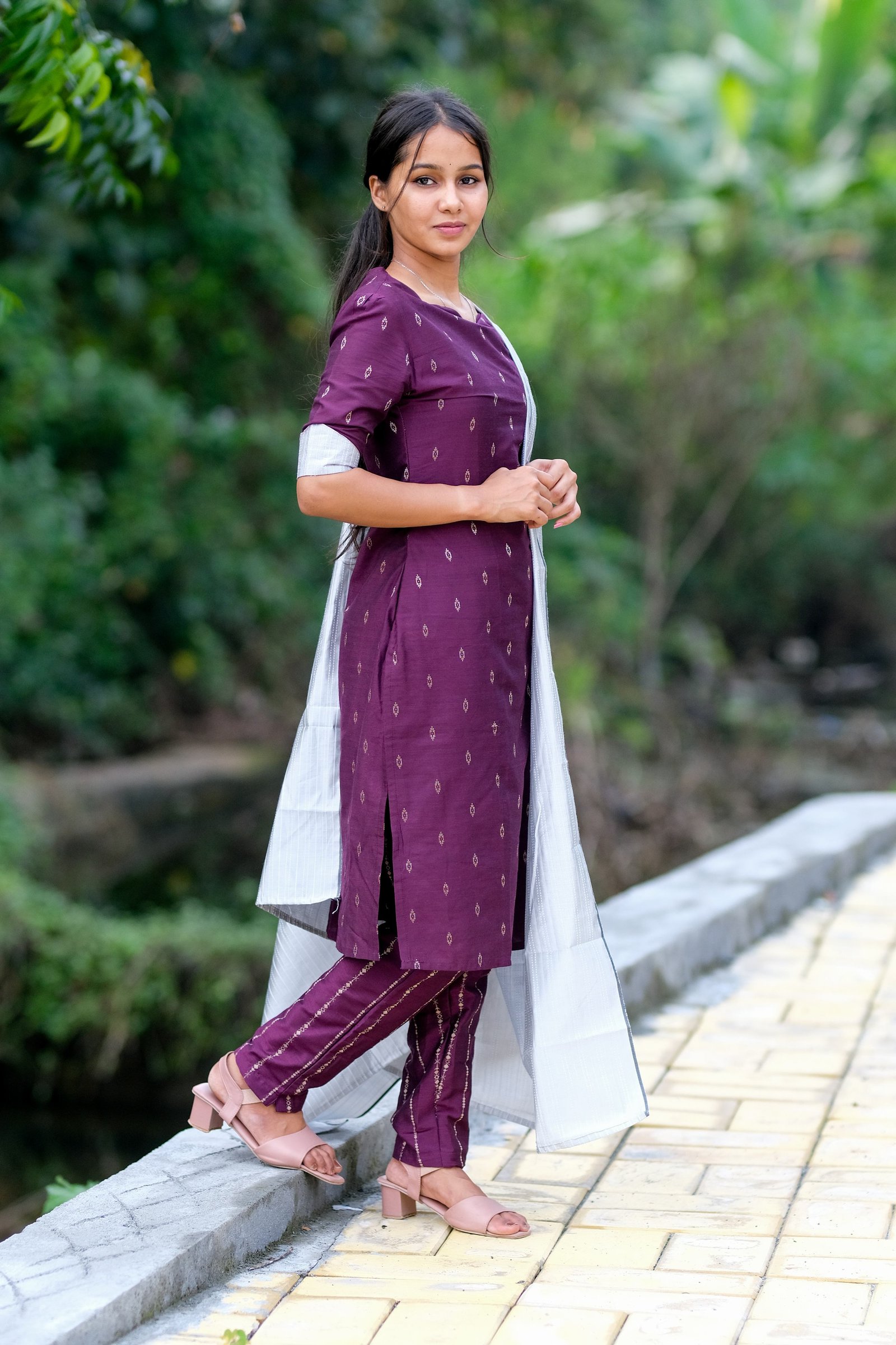Purple Silver Salwar Set