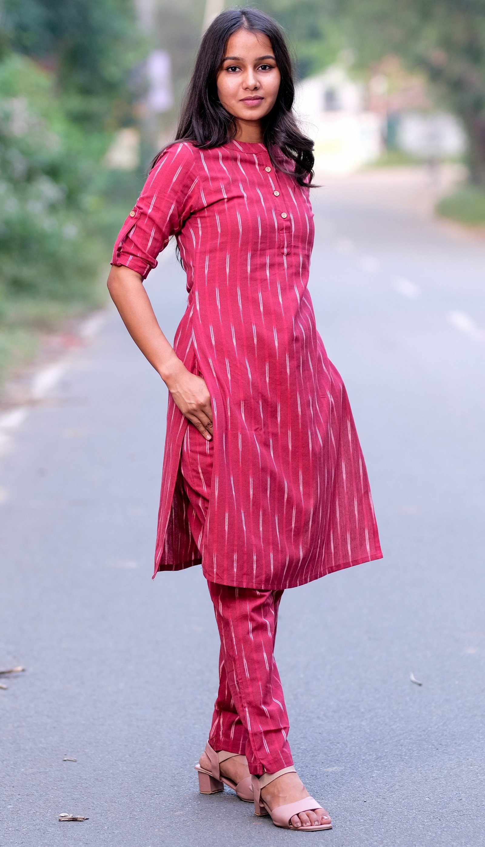Red Ikkat Co-ord 