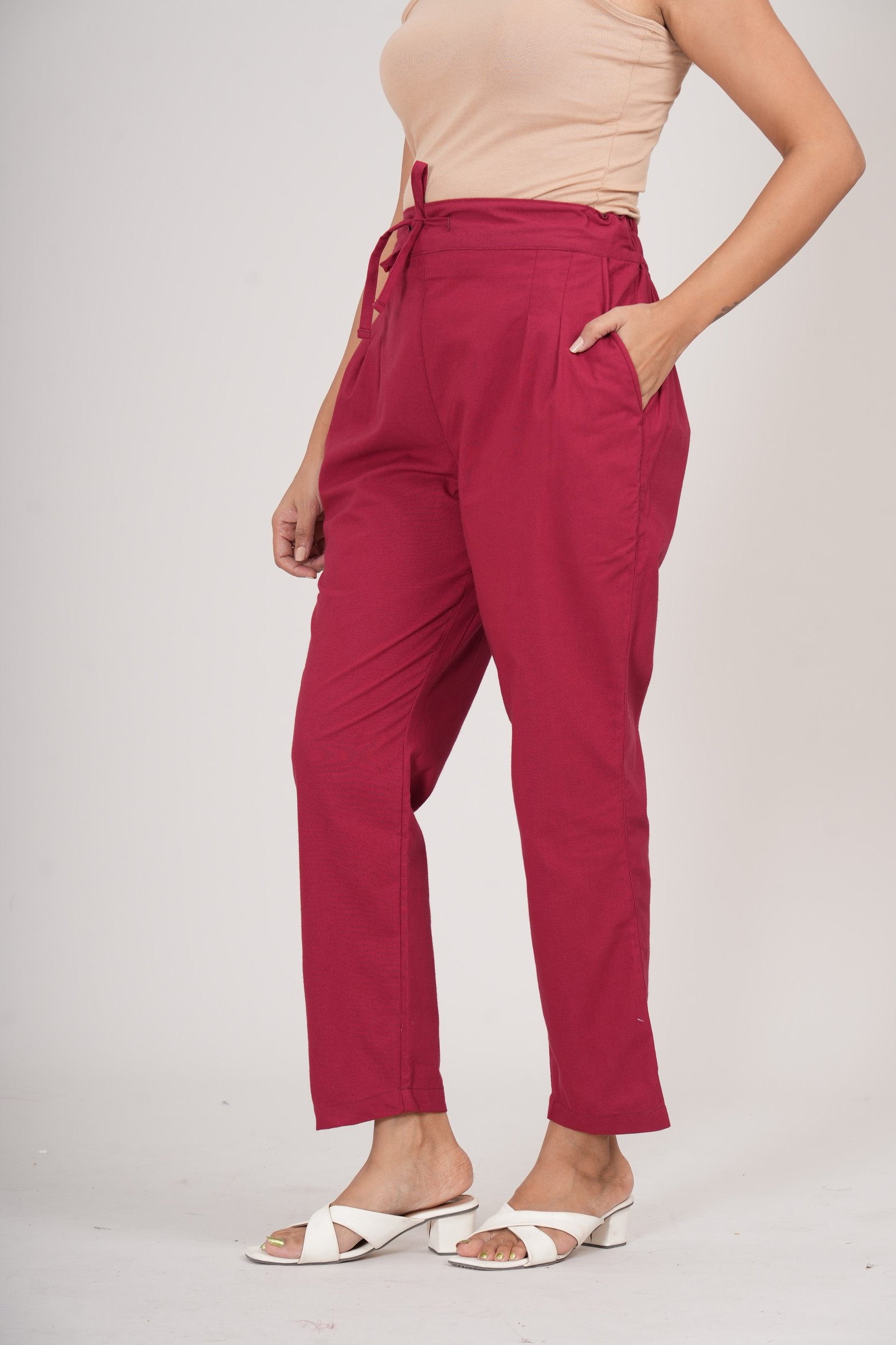 Sidaraa Cotton Pant (Red)
