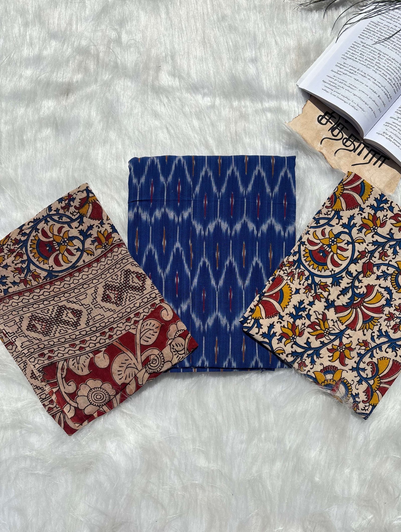 Kalamkari Ikkat Cotton (Unstitched)