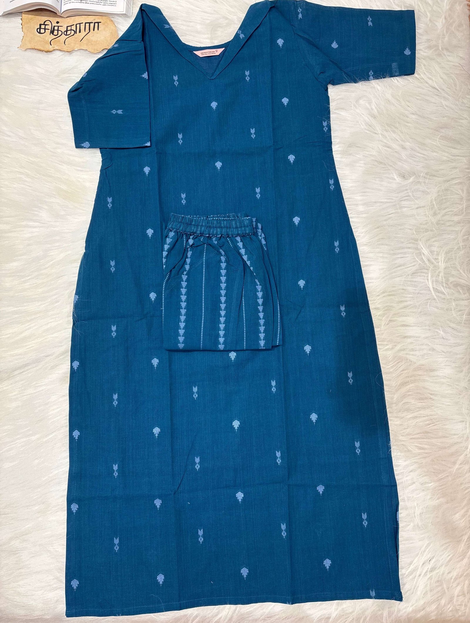 Handloom Navy Coord Set