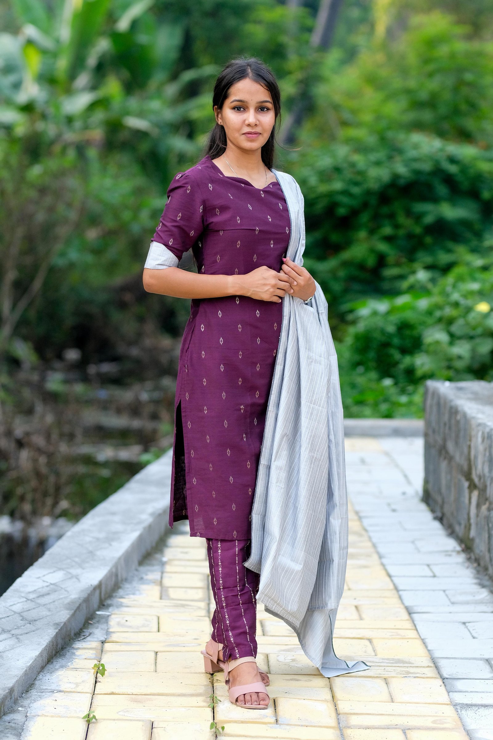 Purple Silver Salwar Set