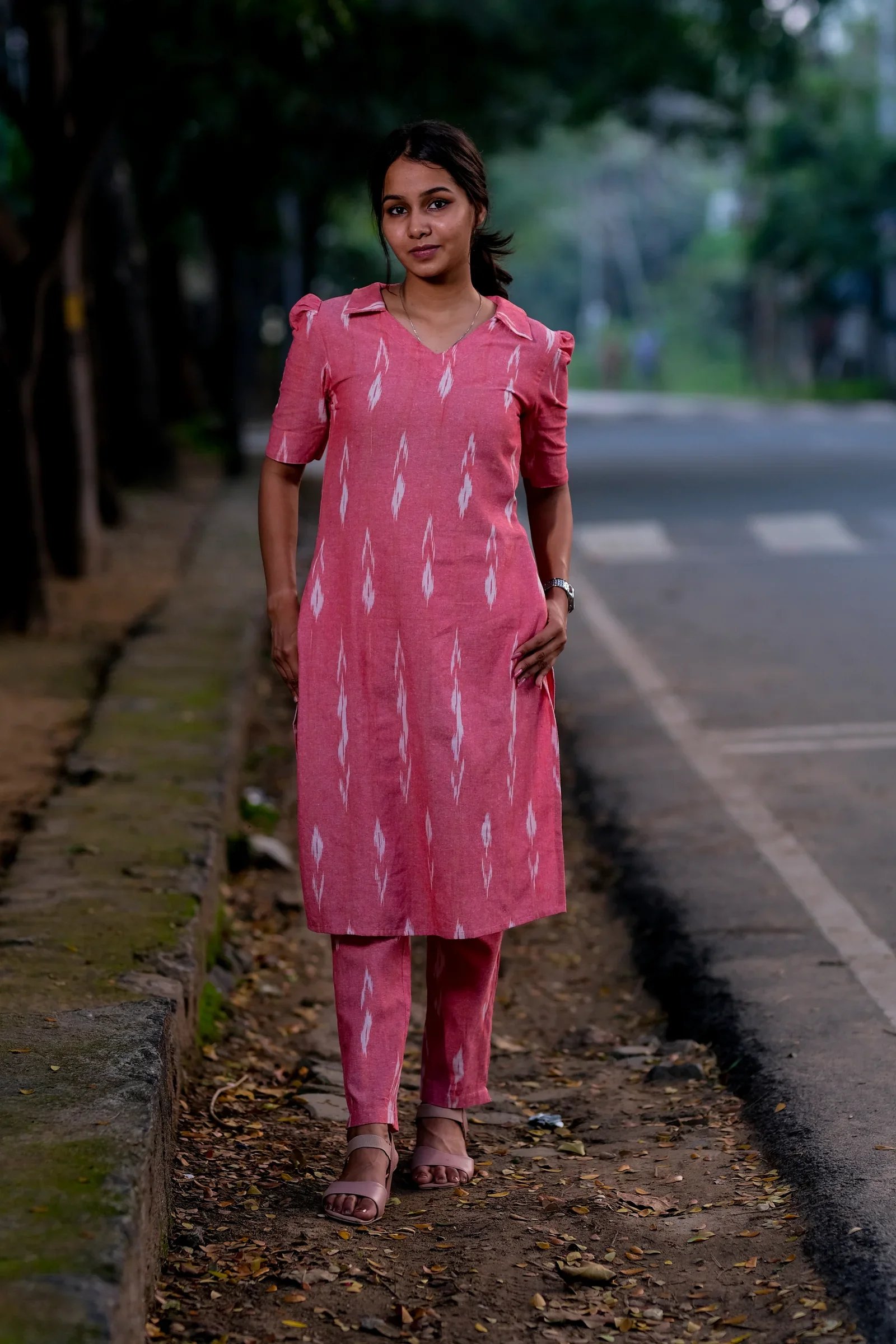 Pink Ikkat Co-Ord